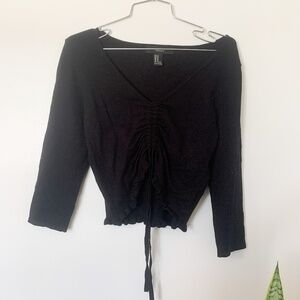 3/$25 Forever 21 Front Tie Black Cropped Top sz M